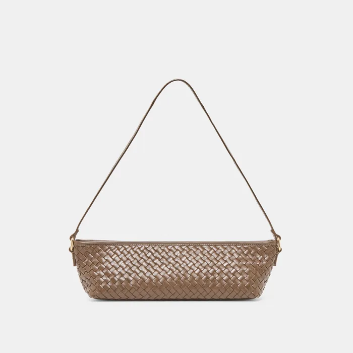 Savaii Brown Woven Leather Shoulder Bag — view 2