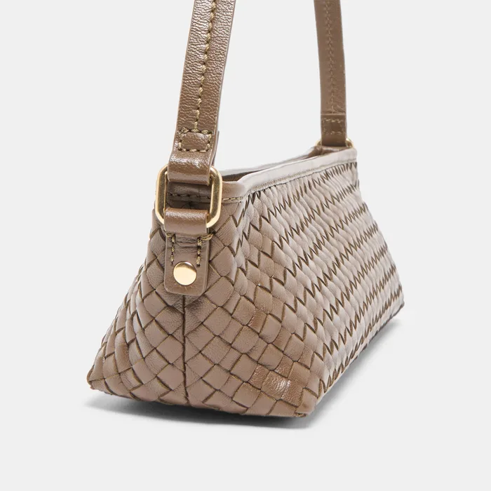 Savaii Brown Woven Leather Shoulder Bag — view 4