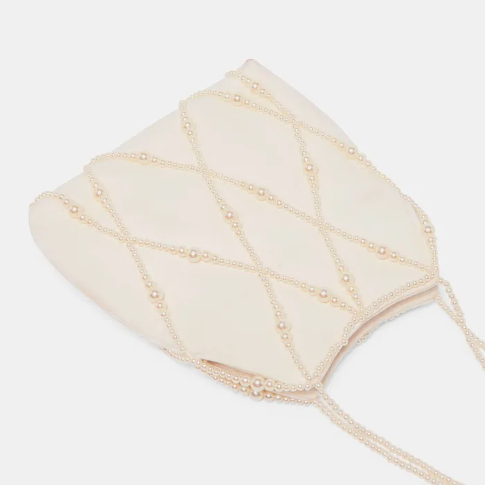 SERILDA HANDBAG IVORY SATIN