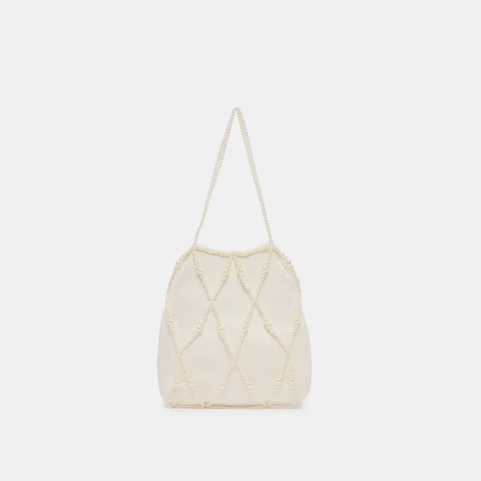 Serilda Ivory Satin Handbag — view 2