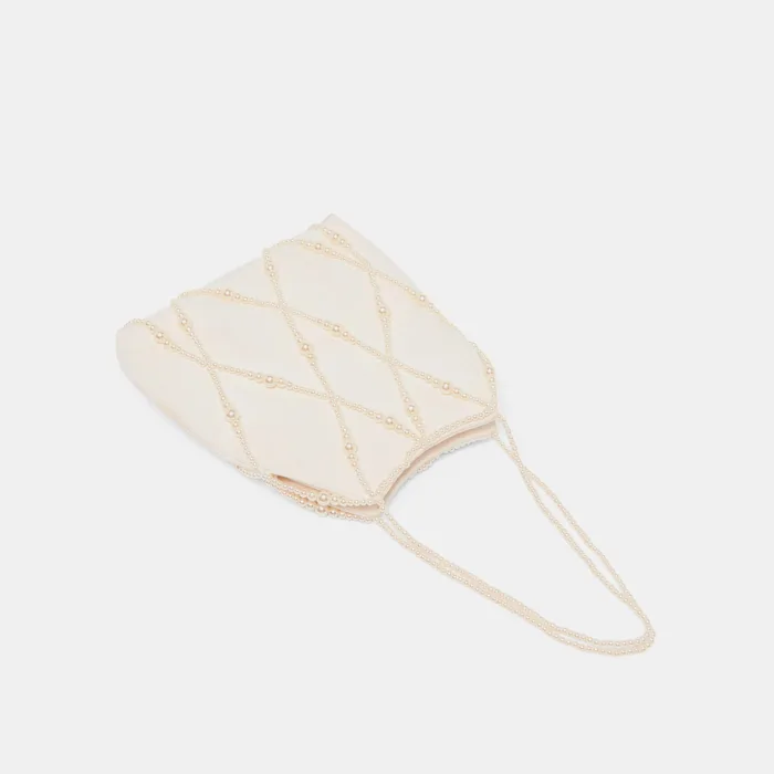 Serilda Ivory Satin Handbag — view 4