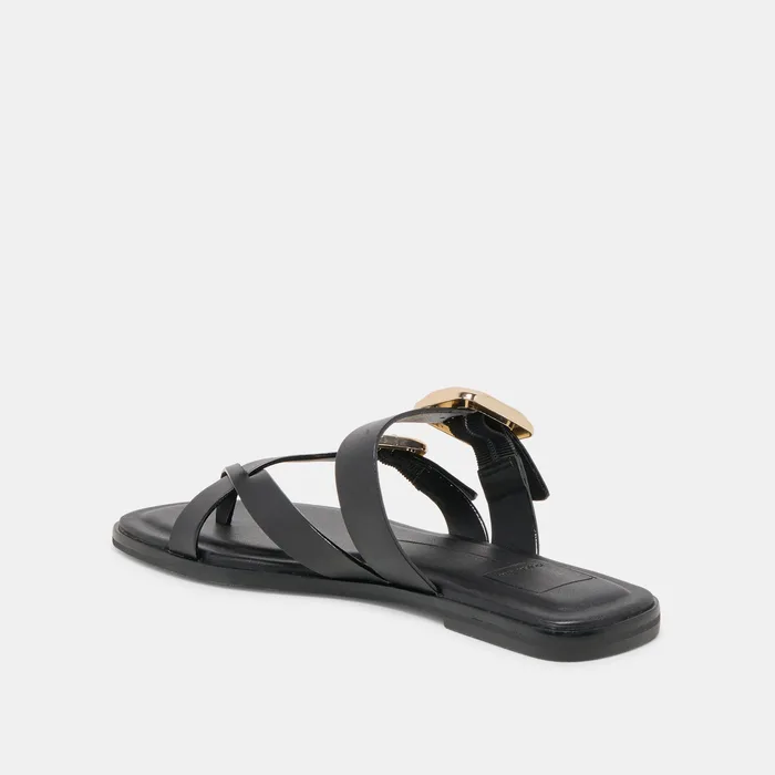 Shore Black Leather Sandals — view 6