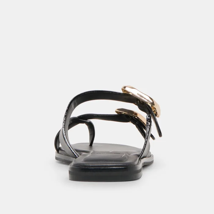 Shore Black Leather Sandals — view 8