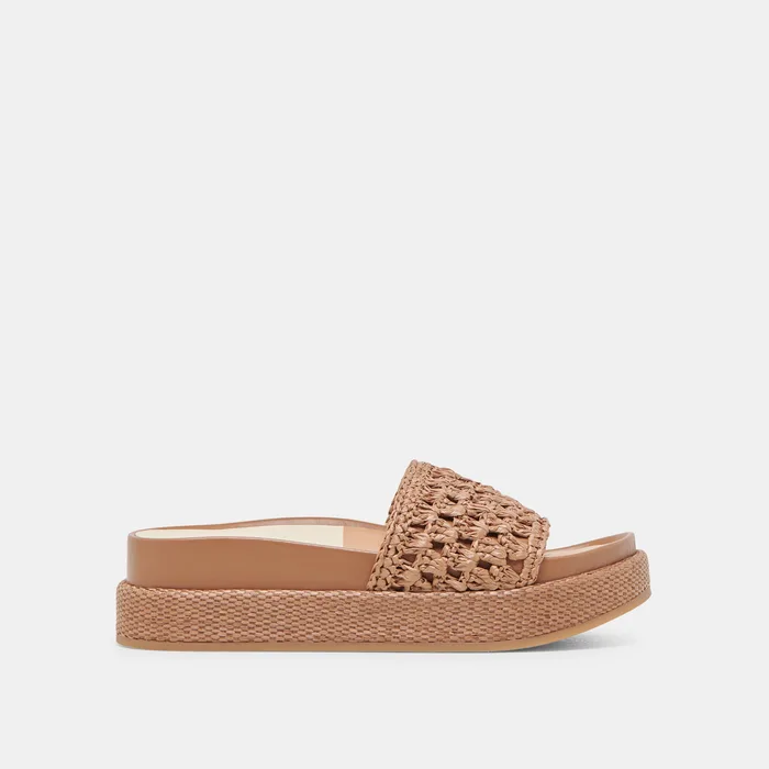 SIDONA SANDALS BROWN RAFFIA — view 2