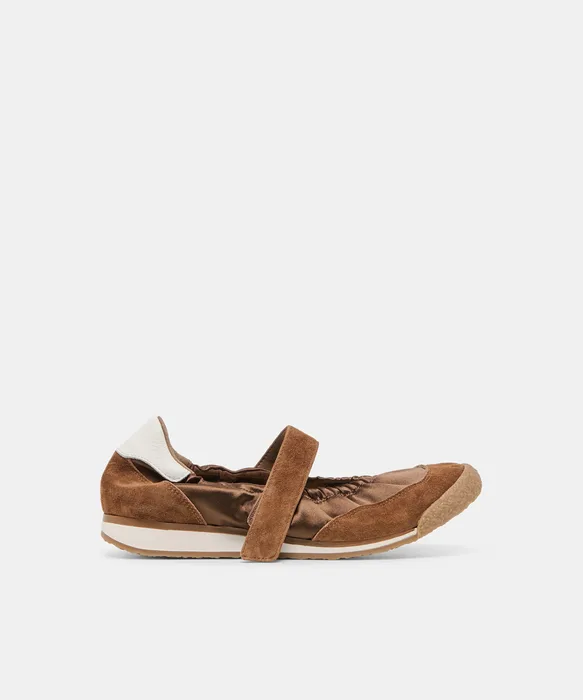 SPRUCE Cocoa Satin Mary-Jane Ballet Sneakers — view 2