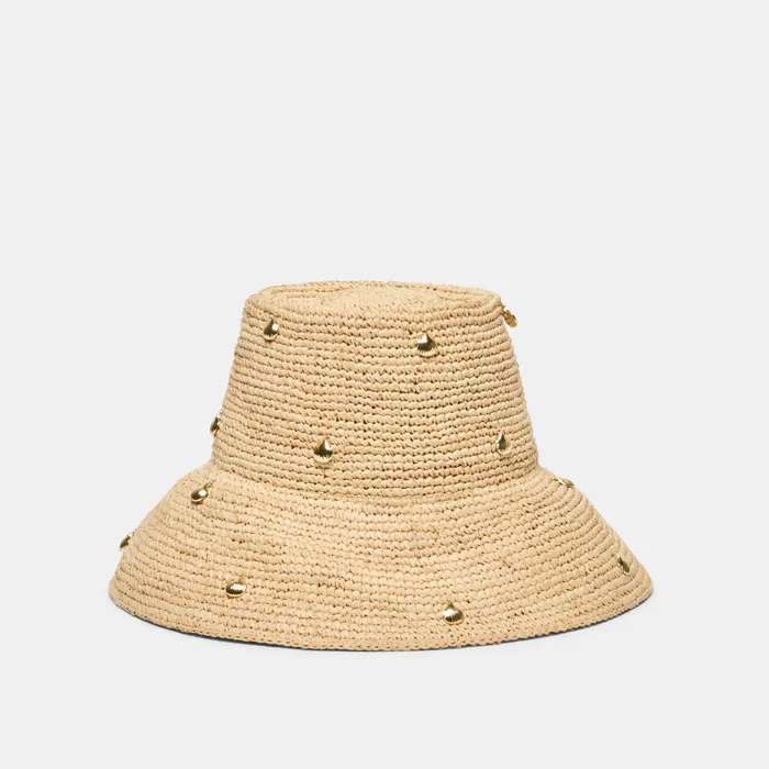 Straw Natural Cloche with Charms — view 2