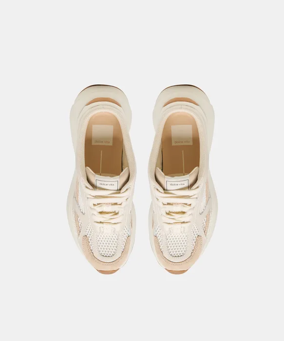 SWAYZY Ivory Multi Suede Platform Slip-on Sneakers — view 4