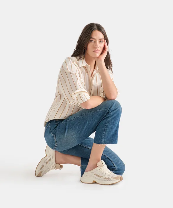 SWAYZY Ivory Multi Suede Platform Slip-on Sneakers — view 5