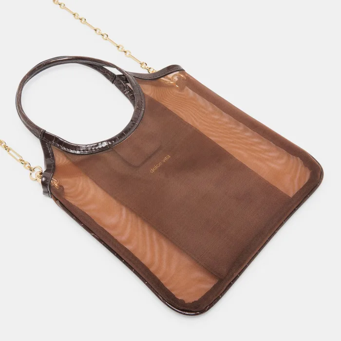 SYLVENE Chocolate Mesh Removable Crossbody Handbag — view 4