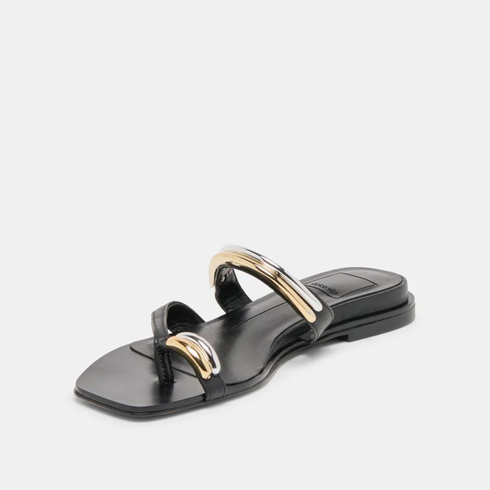 Tarina Black Leather Sandals — view 8