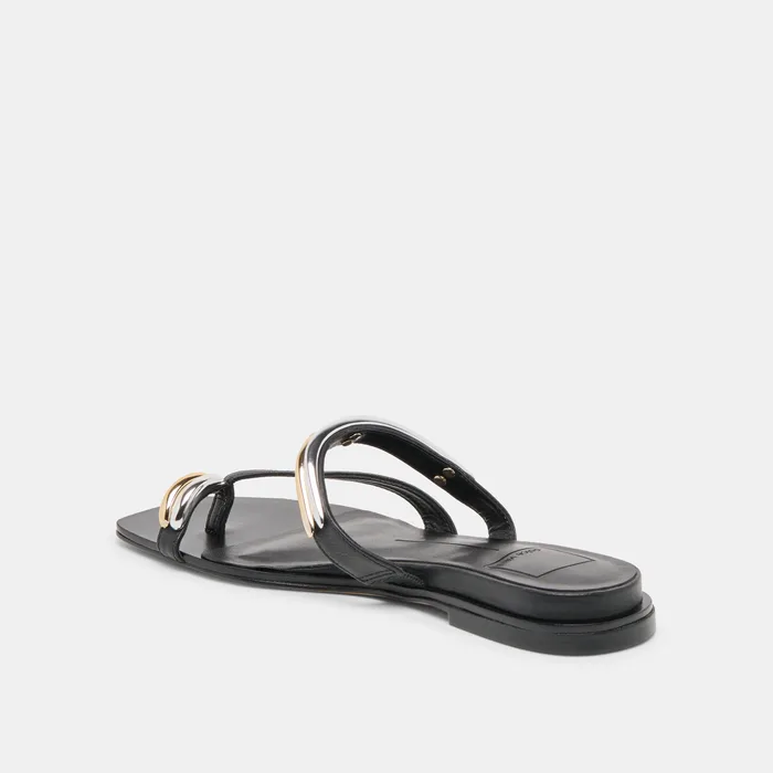 Tarina Black Leather Sandals — view 9