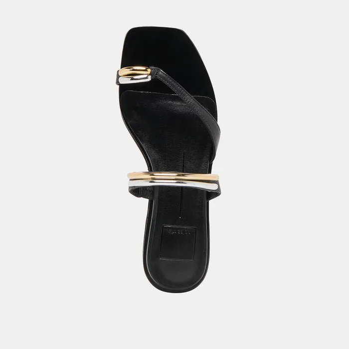 Tarina Black Leather Sandals — view 12