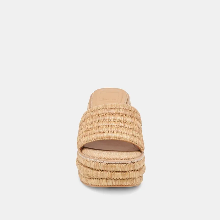 Throne Lt Natural Raffia Wedges — view 9