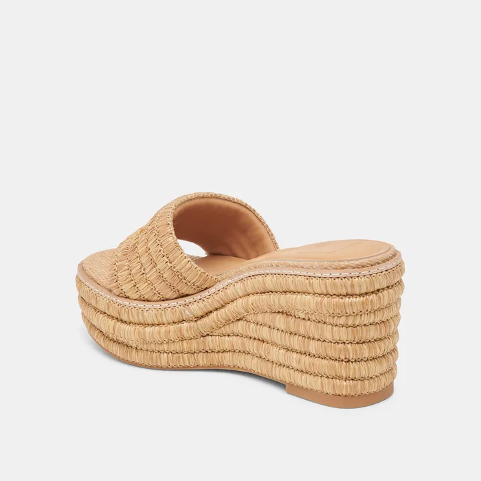 Throne Wide Lt Natural Raffia Wedges — view 6