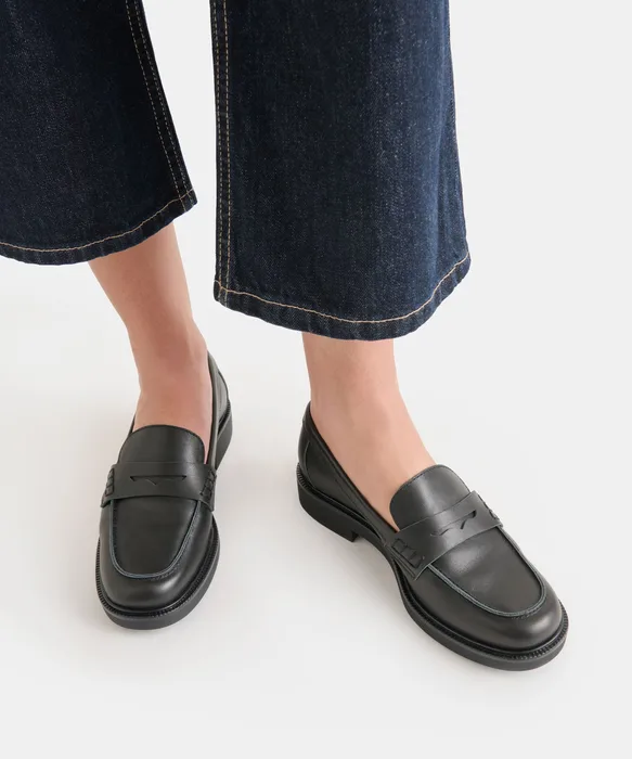 Tiggy Black Leather Loafers — view 4