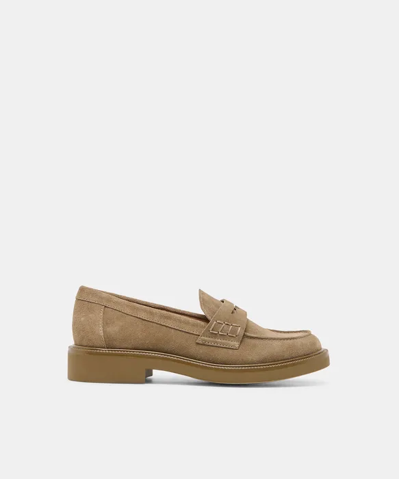 TIGGY Olive Suede Loafers — view 2