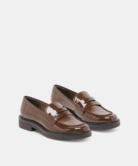 TIGGY Walnut Crinkle Patent Loafers — view 3