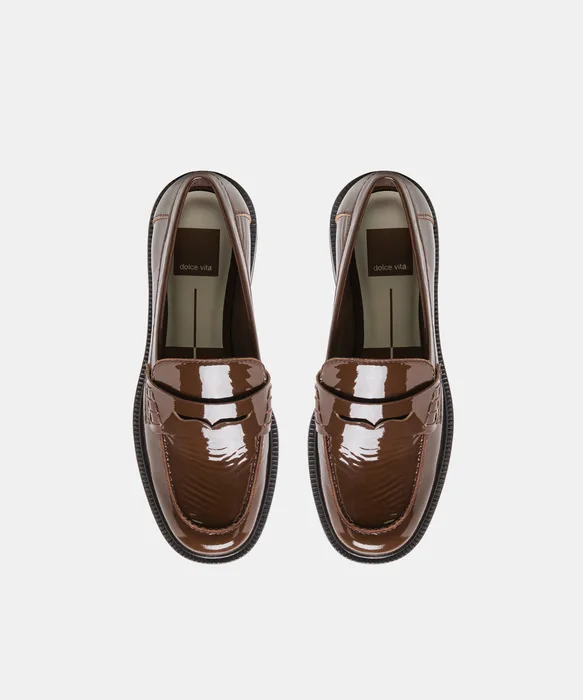TIGGY Walnut Crinkle Patent Loafers — view 4
