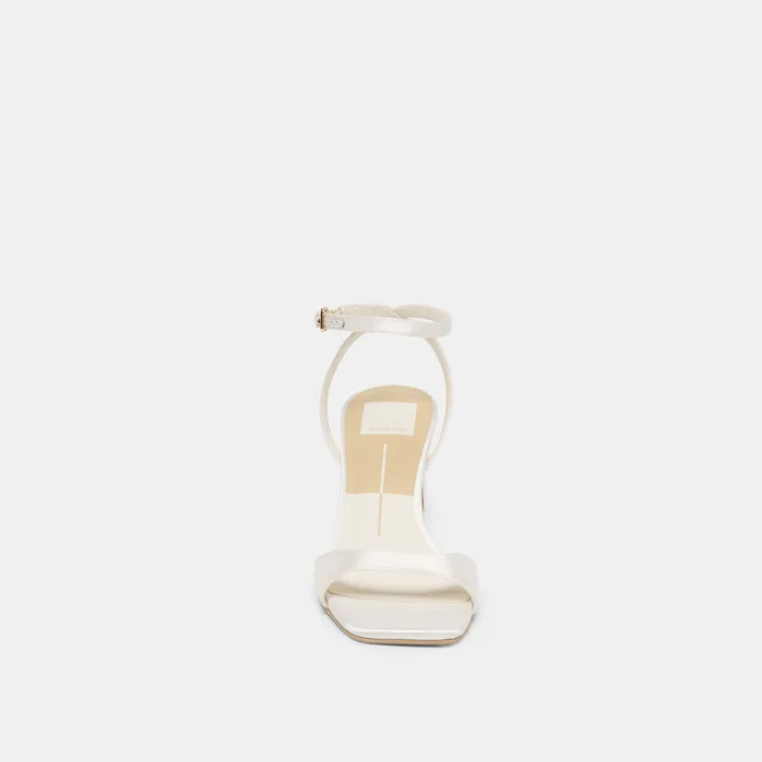 Tilda True White Satin Heels — view 9