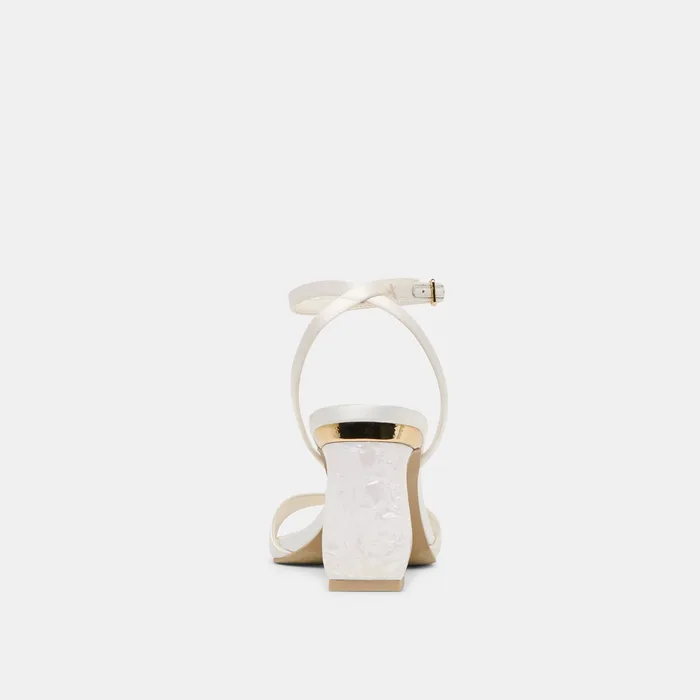 Tilda True White Satin Heels — view 10