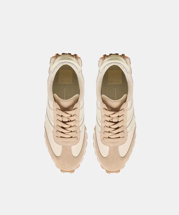 TRESA White Gold Suede Platform Sneakers — view 4