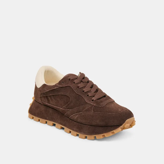 Tricia Dk Brown Suede Sneakers — view 3