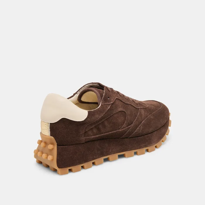 Tricia Dk Brown Suede Sneakers — view 4