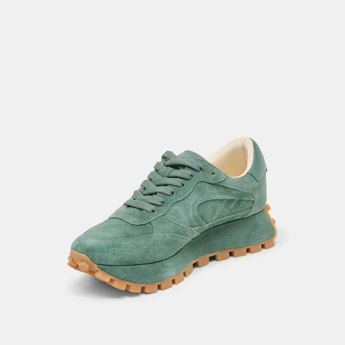 Tricia Dk Green Suede Sneakers — view 6