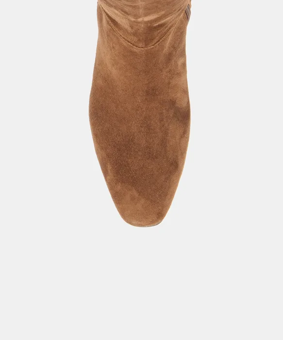 TYWIN Narrow Calf Cocoa Suede Knee-High Boots — view 4