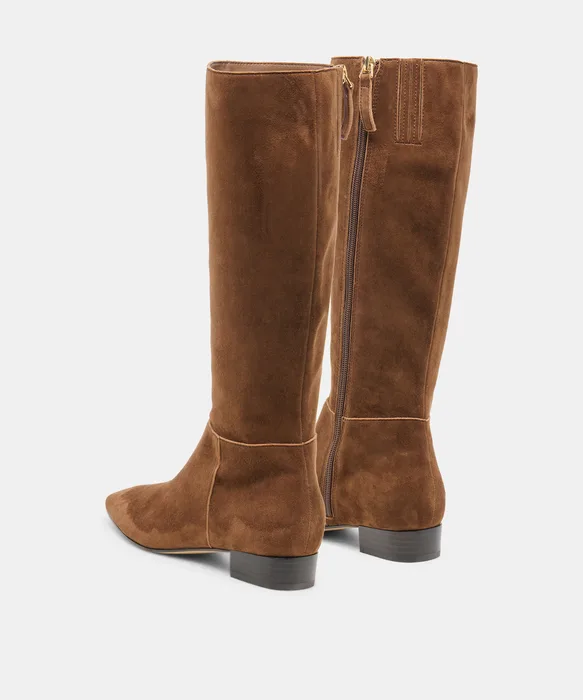 TYWIN Narrow Calf Cocoa Suede Knee-High Boots — view 5