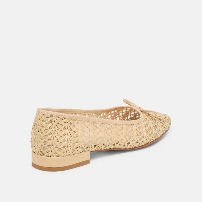 Ulicia Lt Natural Cross Hatch Raffia Ballet Flats — view 6