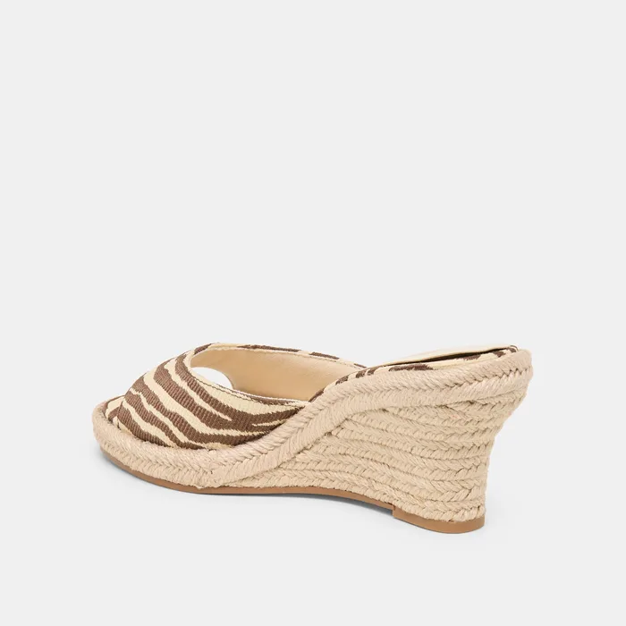 Vaya Beige Zebra Raffia Wedges — view 6