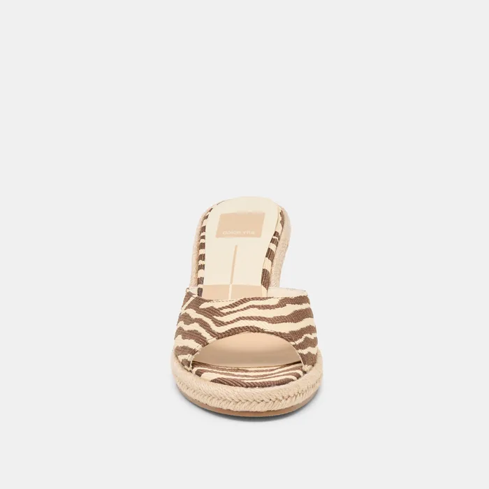 Vaya Beige Zebra Raffia Wedges — view 7