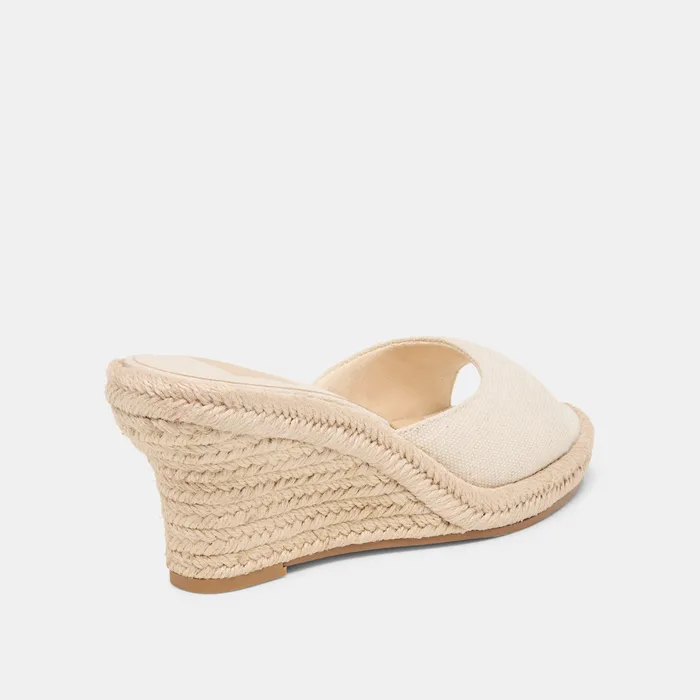 Vaya Ecru Linen Wedges — view 6