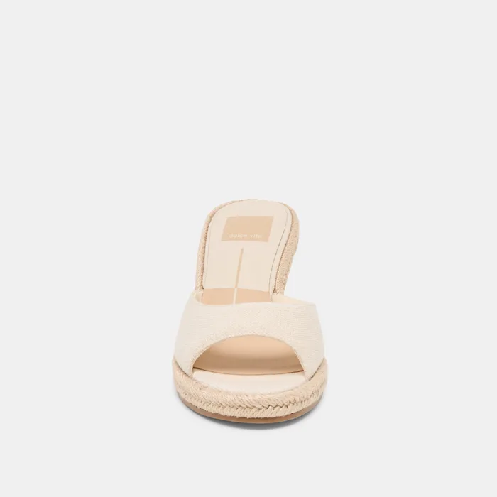 Vaya Ecru Linen Wedges — view 9