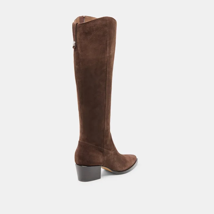 Virona H2O Waterproof Dk Brown Suede Extra Wide Calf Boots — view 6