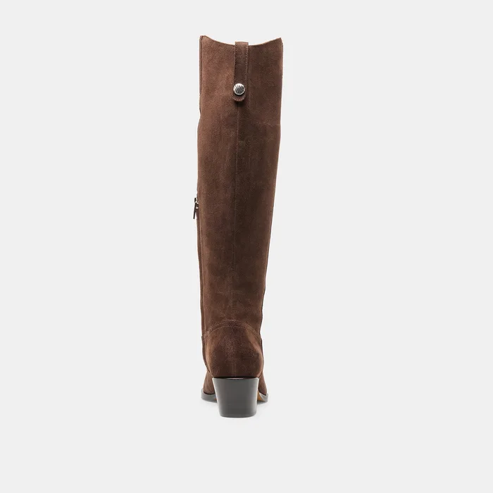 Virona H2O Waterproof Dk Brown Suede Wide Calf Boots — view 9
