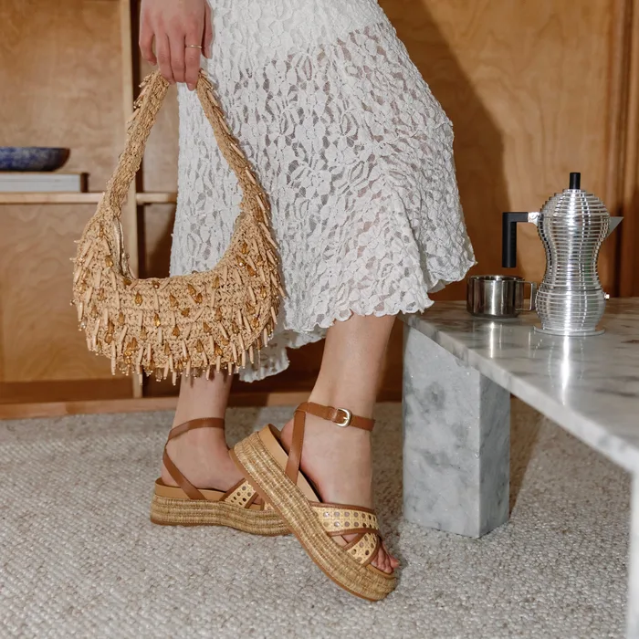 WRILEY SANDALS SADDLE WOVEN RAFFIA — view 3