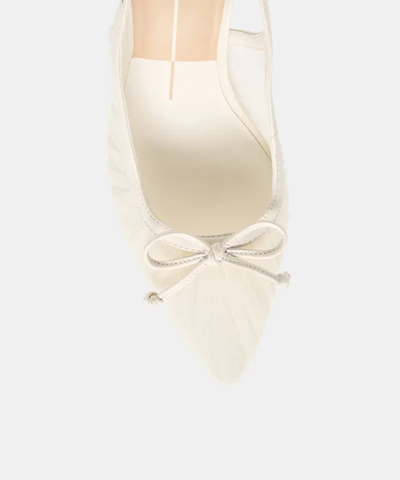 Yela White Tulle Heels — view 4
