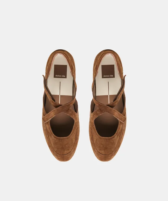 YONO Cocoa Suede Ballet Sneaker Flats — view 4