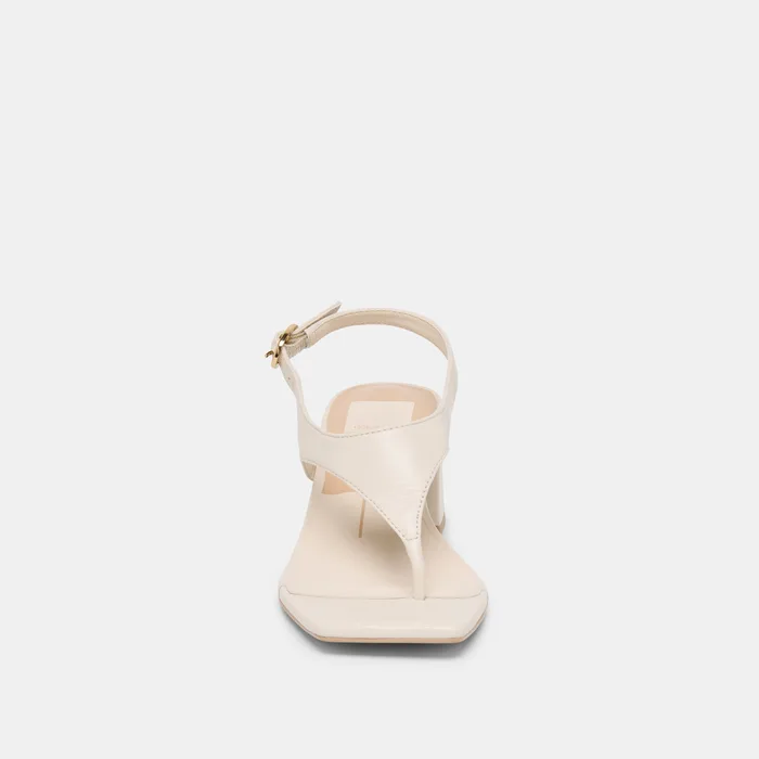 Yves Ivory Leather Heels — view 7