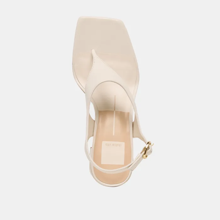 Yves Ivory Leather Heels — view 9