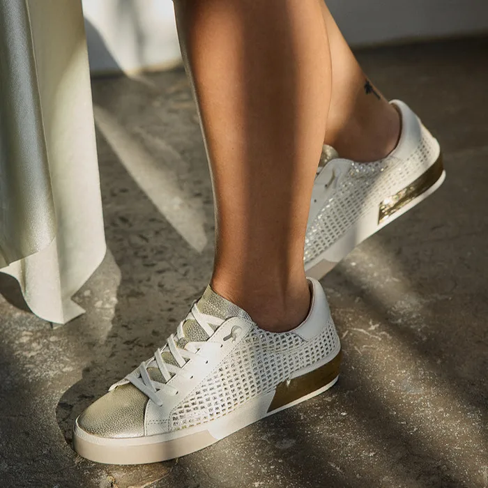 ZINA SNEAKERS BONE GOLD WOVEN — view 5